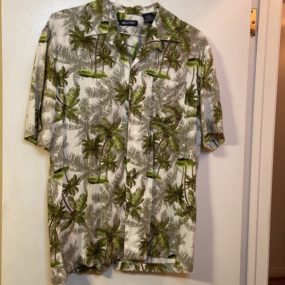 Mens Cabana Shirt Palm Tree Theme